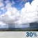 This Afternoon: A 30 percent chance of showers and thunderstorms, mainly after 4pm.  Mostly sunny, with a high near 90. Heat index values as high as 100. South southwest wind around 8 mph. 