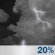 Thursday Night: A 20 percent chance of showers and thunderstorms before 2am.  Mostly cloudy, with a low around 77. Light west wind. 