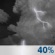 Wednesday Night: A chance of showers and thunderstorms before 2am, then a slight chance of showers.  Mostly cloudy, with a low around 77. Southwest wind around 5 mph becoming light and variable.  Chance of precipitation is 40%.