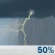 Wednesday: A slight chance of showers, then a chance of showers and thunderstorms after 8am.  Mostly cloudy, with a high near 86. Southeast wind 8 to 10 mph.  Chance of precipitation is 50%.